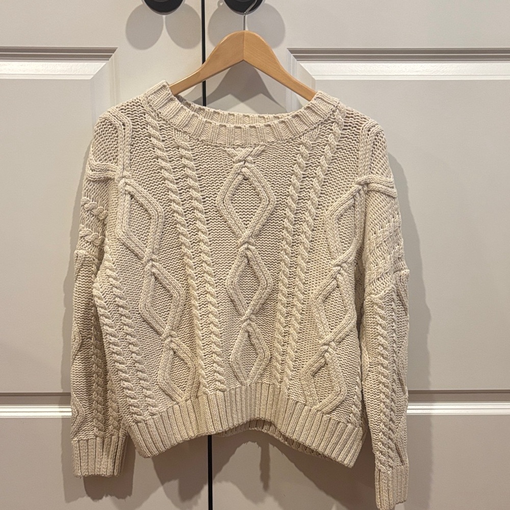 Princess Polly Cream Cable Knit Sweater